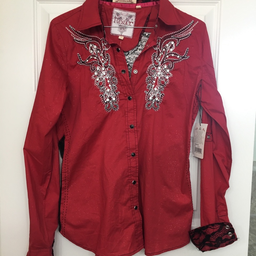 NWT Roar signature western shirt